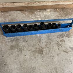 Snap on 1/2” Metric Impact Swivel Socket Set