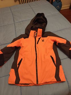 Spyder Kids Ski Jacket Orange and Black