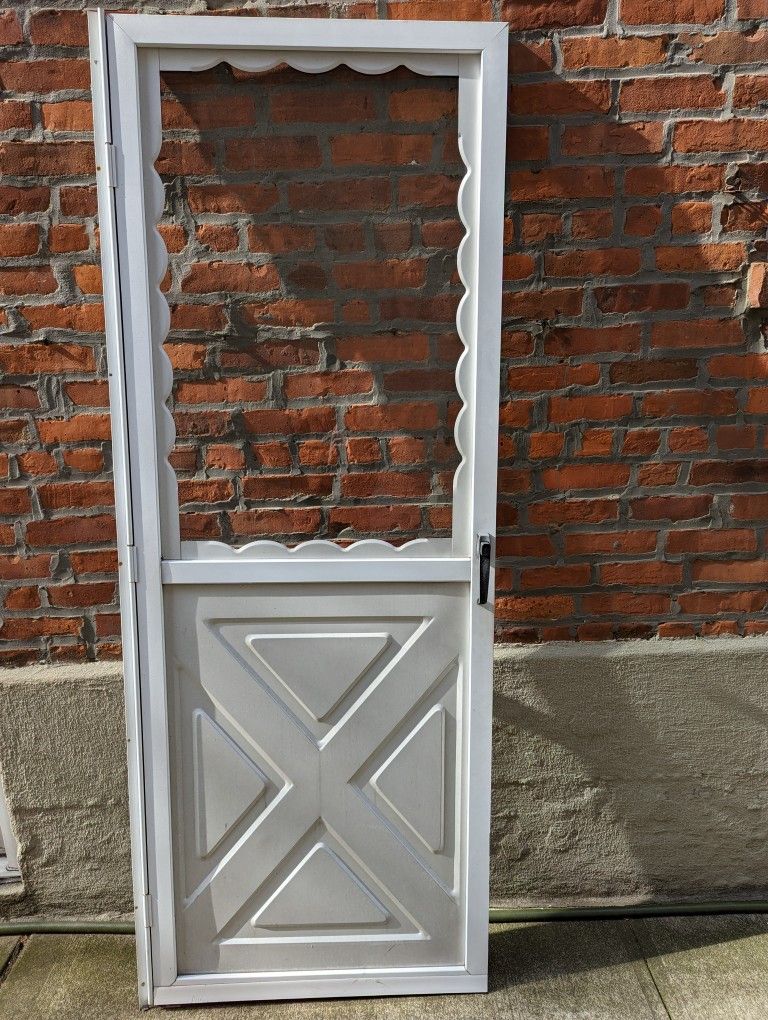 Aluminum Storm Door (30" x 80") Used (Glass & Screen Incl.)