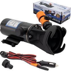RecPro RV 12 Volt Macerator Pump | Portable 12GPM Sewage Waste Grinder | Dump Pump with Flexible Impeller for RVs, Motorhomes, and Campers 