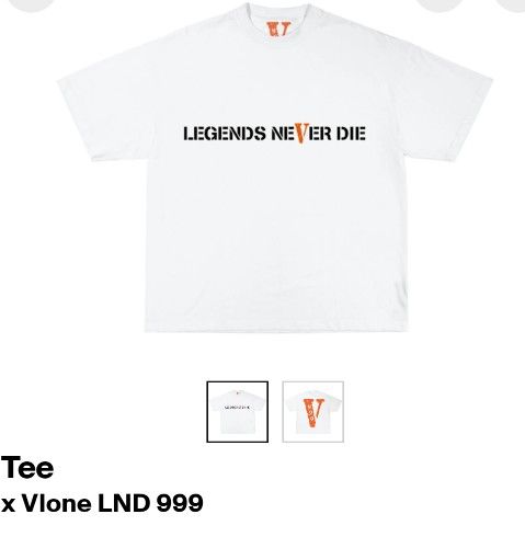 VLONE LEGENDS NEVER DIE IN WHITE AND BLACK V999 JUICE WORLD