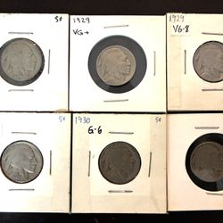 BUFFALO 5C Nickel Lot - All Six Coins
