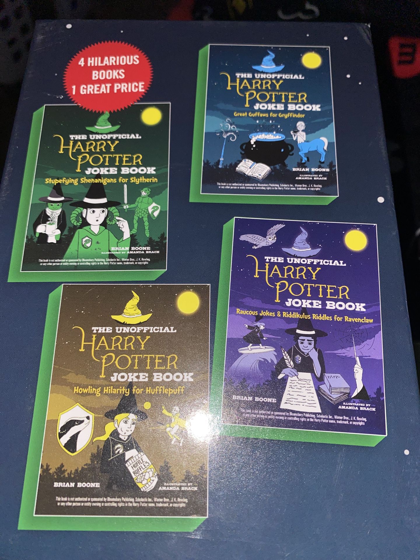4-book box set of The Unofficial Harry Potter Joke Book