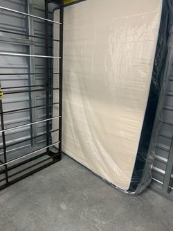 Queen Mattress and Metal Bed frame