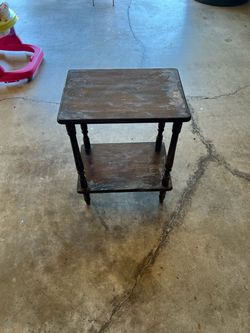 Dark Wood Two-Tier Side Table