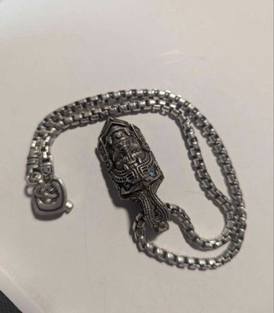 Ocelotl Pendant warrior with Box Toggle Chain Located In Mesa 