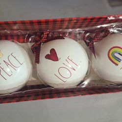 Rae Dunn 3pc Ornaments 