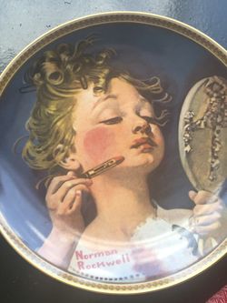 Antique original The Edwin Knowles China Co. Norman Rockwell hand painted