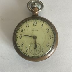 ELGIN POCKET WATCH, ANTIQUE, WORKING CONDITION