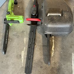 Hedge Cutter and 2 Chainsaws 