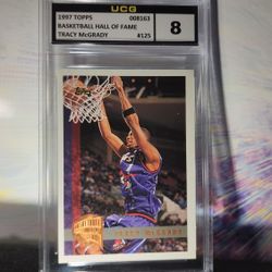 1997 Topps Tracy McGrady #125 (Minted at HALL OF FAMER) UCG NM-MT 8 (ROOKIE CARD)

