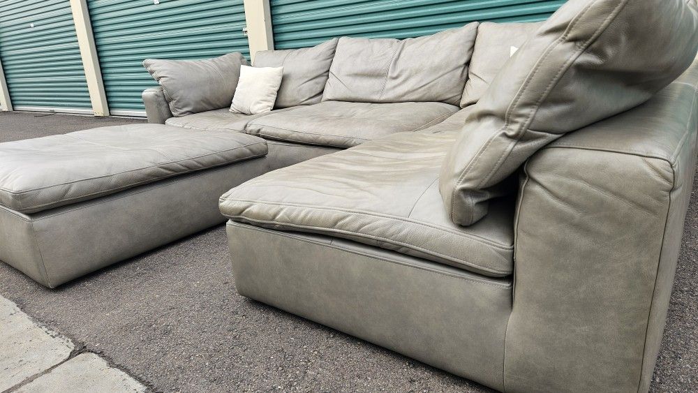 FREE DELIVERY!!! Jason Furniture "Genuine Leather" 5pc Modular Couch (Gray)