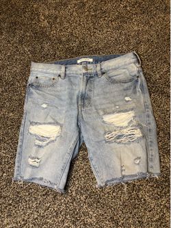 Pacsun distressed blue denim shorts Size 32