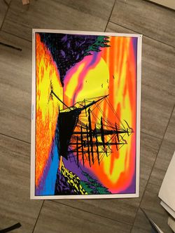 Black Light Poster of a boat