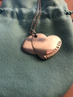 Tiffany & Co silver double heart necklace