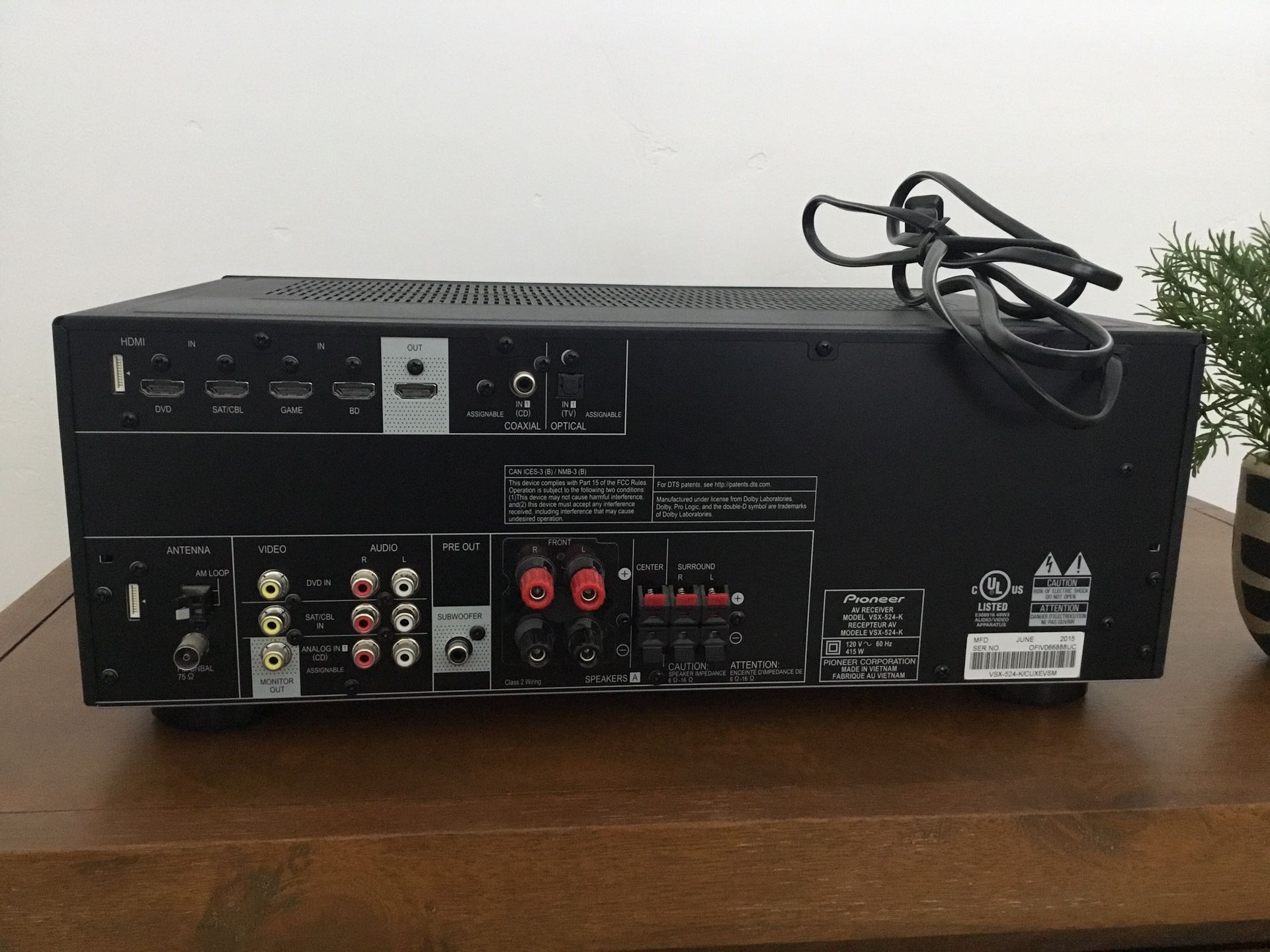 Pioneer VSX524 A/V 5.1 Receiver for Sale in Star, ID OfferUp