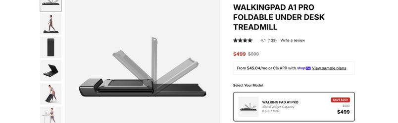 WalkingPad A1 Pro Under Desk Treadmill | Foldable | Great Condition