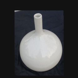 White Round Vase Approx 10"
