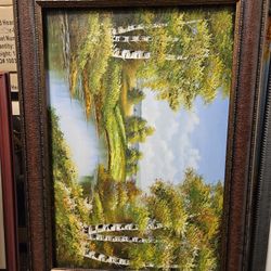 Hand-painted Artwork With Solid Wood Frames