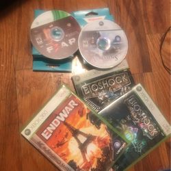 5 Games $20 Xbox360 Bioshock Fear Assassins Creed Endwar Loy Bundle Cheap USA