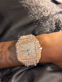 Cartier Iced Out Square Face Watch