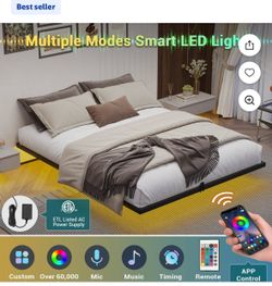 Floating led bed frame