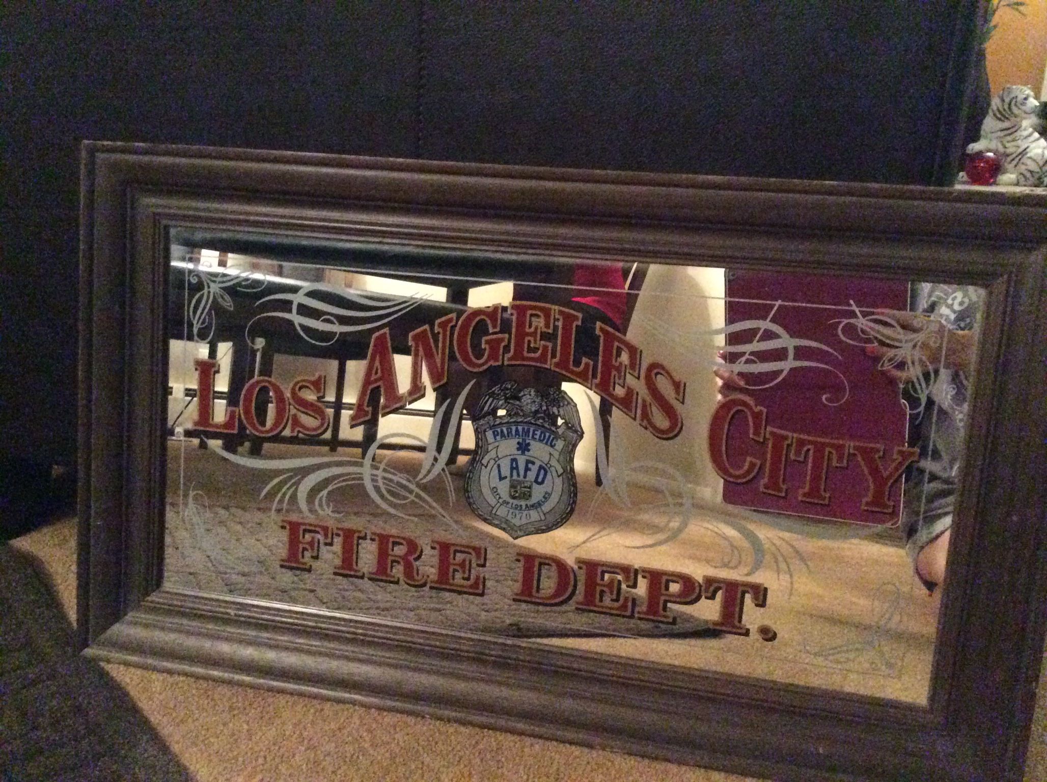 LA Fire Dept. Mirrored Sign.