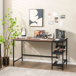 Study table with desk shelf