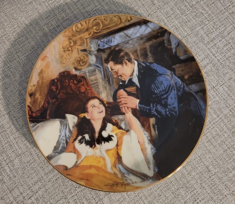 "Scarlett And Rhetts Honeymoon Collectable Plate By Howard Rodgers