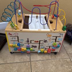 Vintage Rolling Wooden Activity Center 