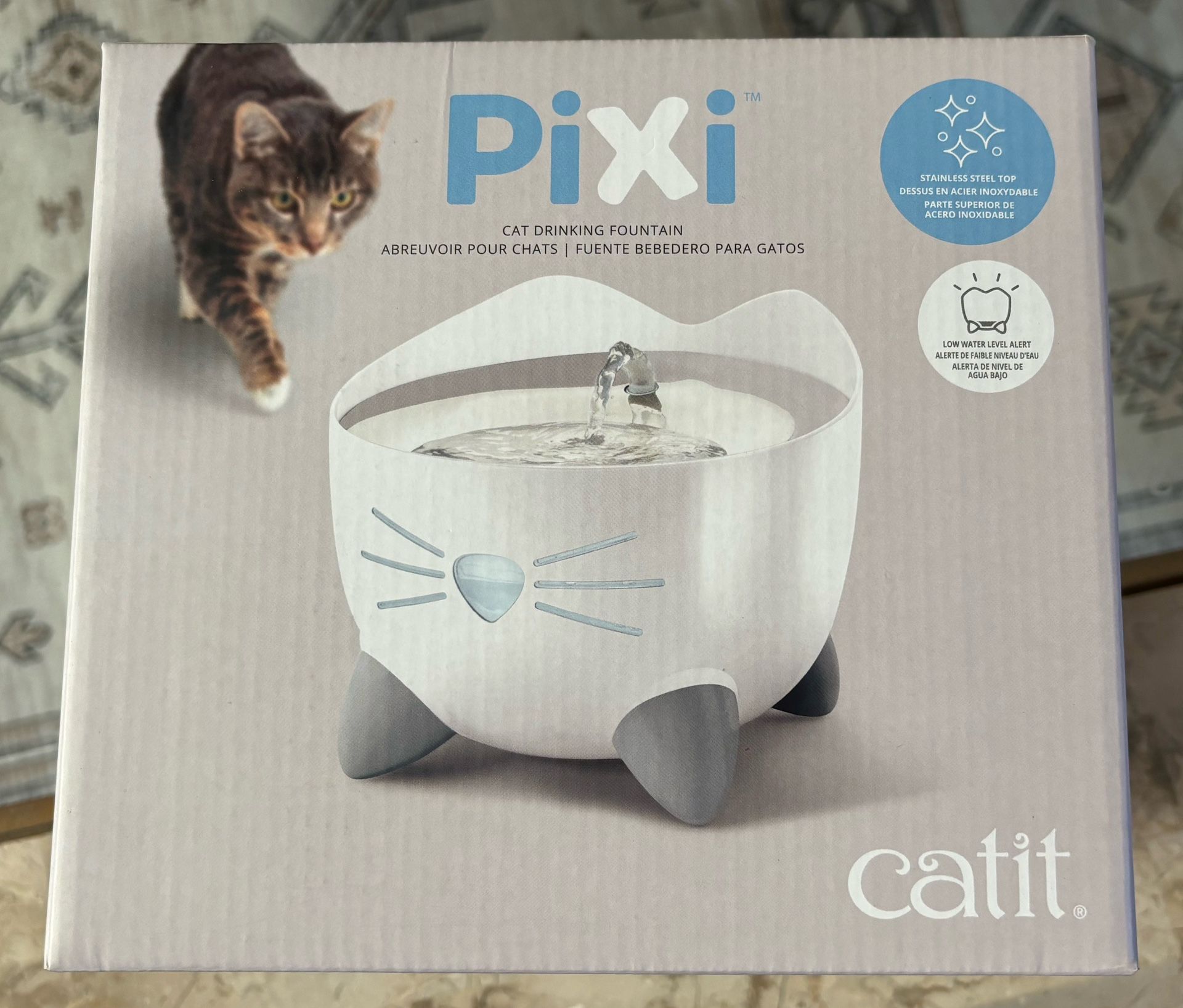 Catit PIXI Stainless Steel Cat Water Fountain BNIB