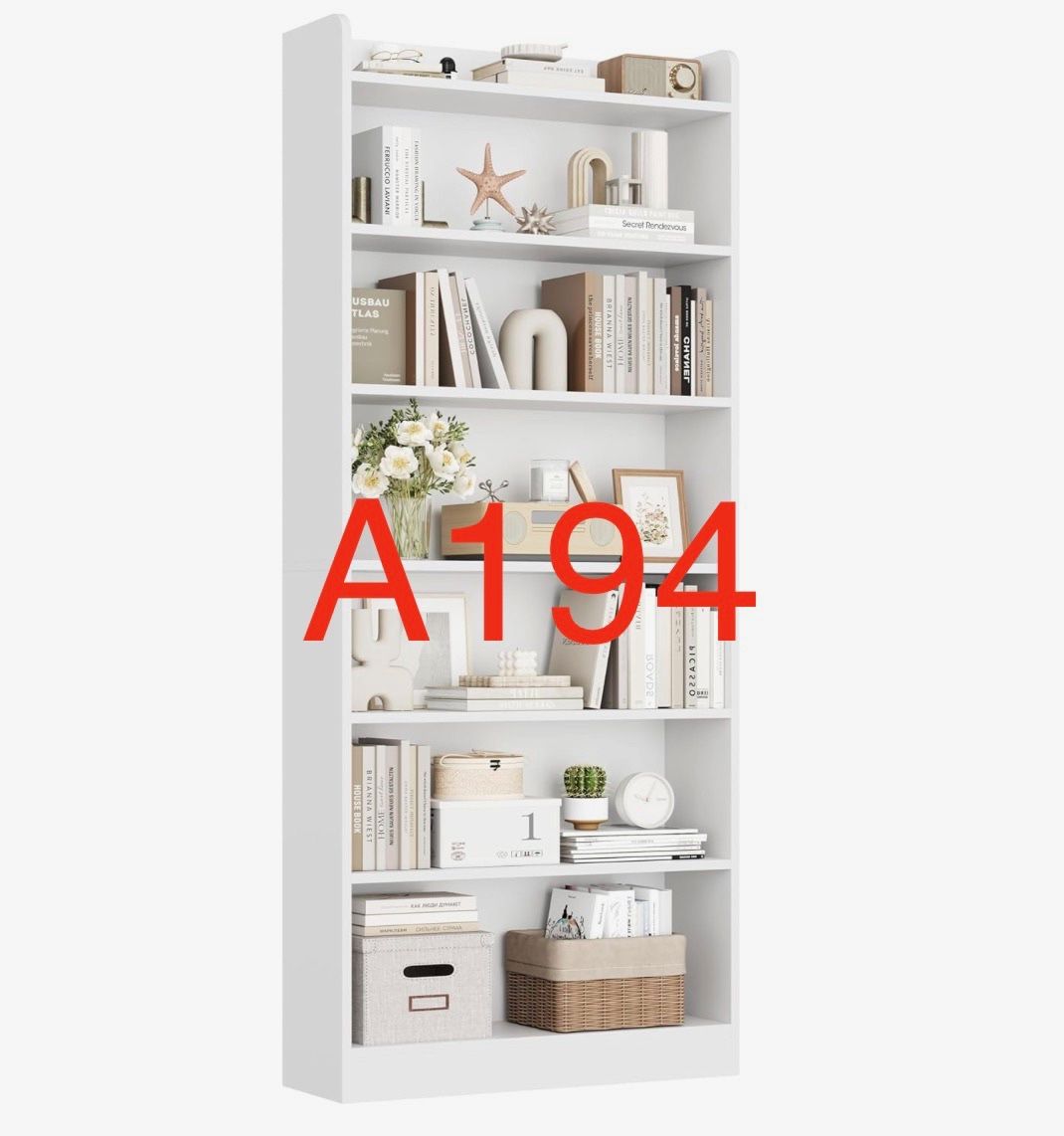 7-Tier Open Bookcase and Bookshelf