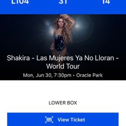 2 tickets to Shakira’s concert for sale $650 - Great Location !!