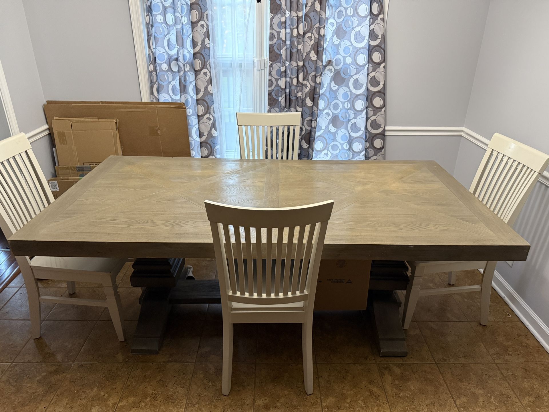 Wood Dining Room Table With 4 Chairs