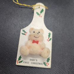 Baby's First Christmas Bear Cutting Board Ornament 