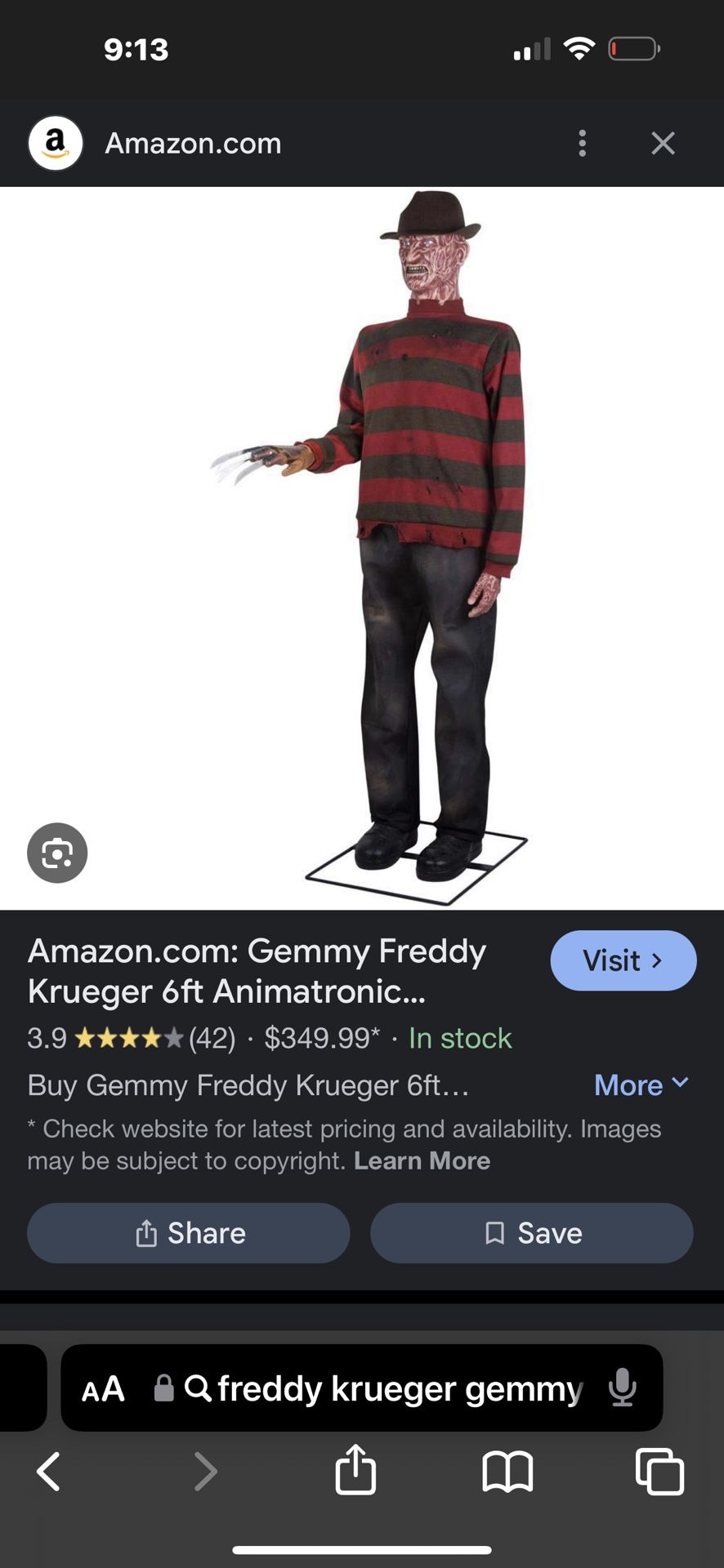 FREDDY KRUEGER ANIMATRONIC