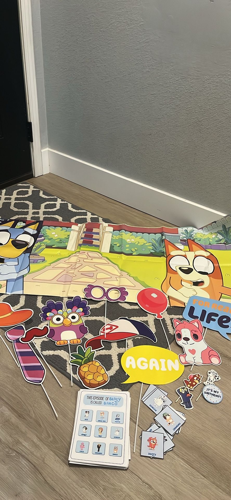 2 Bluey Birthday Backdrops & accessories 