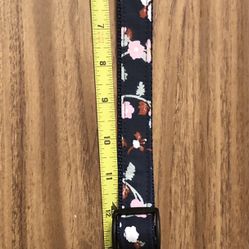 Dog Collar Pink Navy Blue Flower 