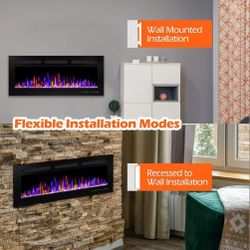 Brand NEW 40" by 17" FIREPLACE HEATER INSERT W 12 COLORS & MULTI SETTINGS W REMOTE BNIB NEVER USED 