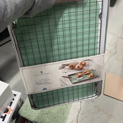 BRAND NEW - 3-Piece - 13"x18" The Pioneer Woman Aluminum Sheet Pan Set with Wire Rack & Silicone Baking Mat