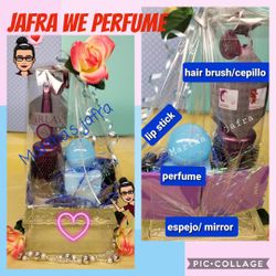 JAFRA WE PERFUME /LIPSTICK/MIRROR/HAIR BRUSH,ALL FOR $75 MEET UP I  DO HAVE 52 MORE FRAGANCES  TO CHOOSE  FROM ,ASK IF YOU NEED IT $37/$65