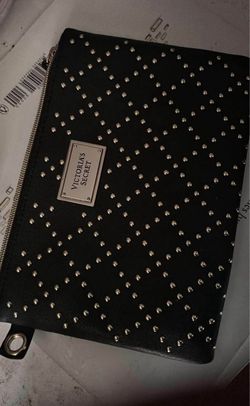 Victoria's Secret Black Studded Zip Pouch