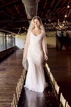 David’s Bridal Studio Beaded Mermaid Wedding Dress – Size 0