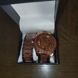 Moissanite Watch With Moissanite Bracelet 