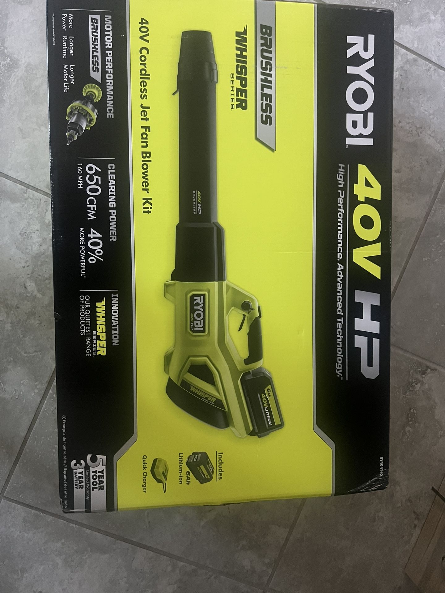 Ryobi 40V Cordless Jet Fan Blower RY404100