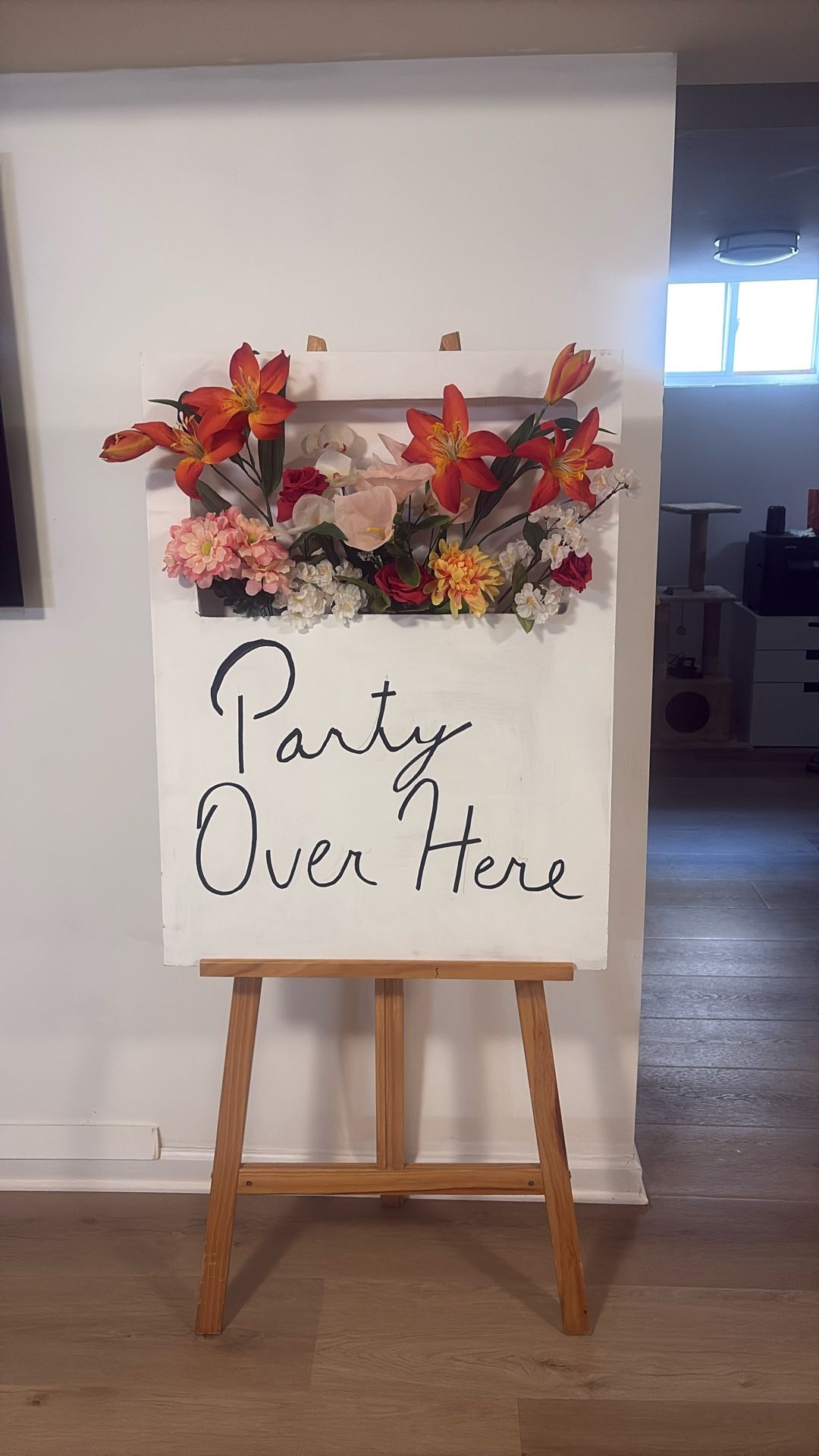 26” x35” Pressed Wood Front Foam Back Sign With Flowers
