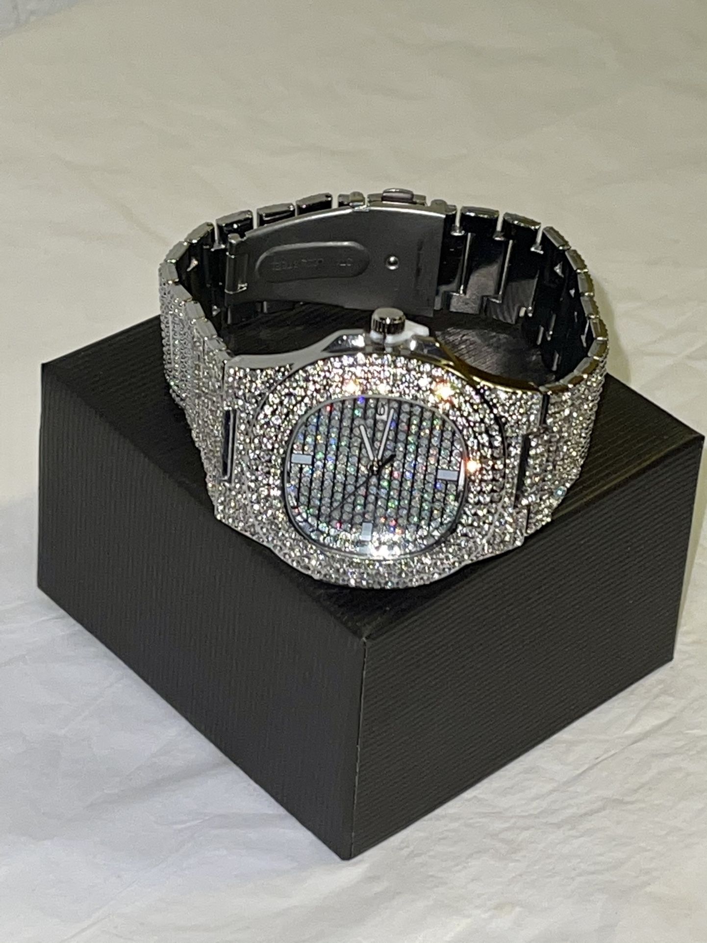 14k Silver Iced Out Luxury Watch