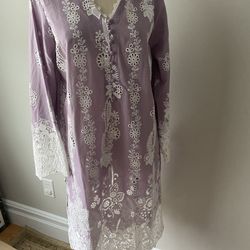 Pakistani Cotton Kameez Wide Leg Pants Suit Dress