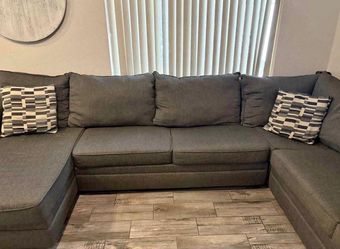 Dark Gray Fabric Sectional Sofa Free delivery