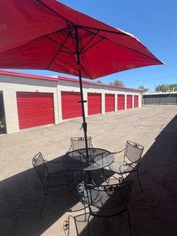 Patio Table and Chairs Set with Umbrella